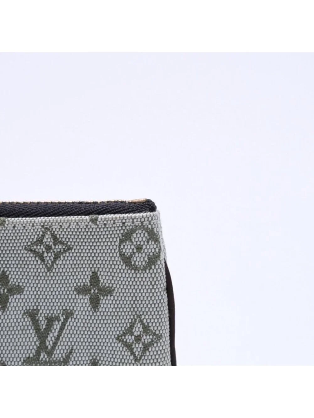 Louis Vuitton Monogram Mini Pochette Cles Coin Purse Canvas Gold Green
